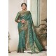 Teal Designer Party Wear Silk Sari