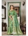 Green Designer Party Wear Silk Sari