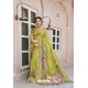 Green Designer Casual Wear Linen Sari