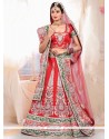 Stunning Red Raw Silk Wedding Lehenga Choli