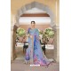 Blue Designer Casual Wear Linen Sari