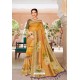 Mustard Designer Casual Wear Linen Sari
