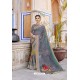 Grey Designer Casual Wear Linen Sari