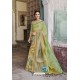 Olive Green Designer Casual Wear Linen Sari