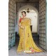 Yellow Designer Casual Wear Linen Sari