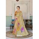 Beige Designer Casual Wear Linen Sari