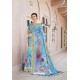 Blue Designer Casual Wear Linen Sari