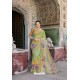 Green Designer Casual Wear Linen Sari