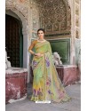 Green Designer Casual Wear Linen Sari