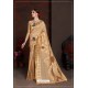 Beige Linen Art Silk Jacquard Work Saree