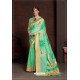 Jade Green Linen Art Silk Jacquard Work Saree