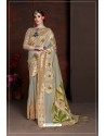 Grey Linen Art Silk Jacquard Work Saree