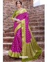 Purple Designer Party Wear Nylon Art Silk Sari