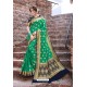 Forest Green Designer Party Wear Nylon Art Silk Sari