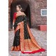 Black Designer Party Wear Nylon Art Silk Sari