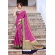 Medium Violet Designer Party Wear Nylon Art Silk Sari