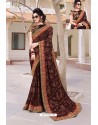 Deep Scarlet Designer Party Wear Zari Embroidered Sari