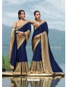 Navy Blue Designer Party Wear Fancy Art Silk Sari