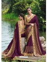 Purple Designer Party Wear Fancy Art Silk Sari