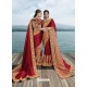 Crimson Designer Party Wear Fancy Art Silk Sari