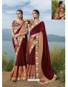 Maroon Designer Party Wear Fancy Art Silk Sari