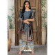 Grey Heavy Party Wear Banarasi Jacquard Palazzo Suit