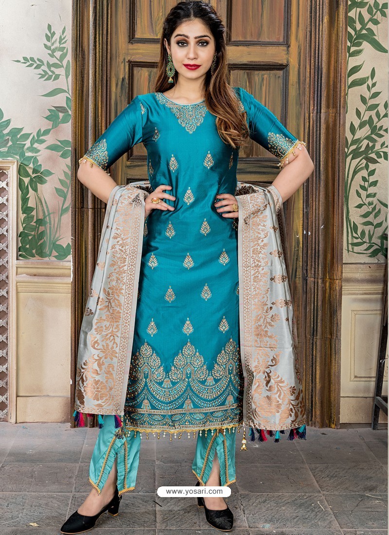 Buy Maryam Designer Women's Kinkhab Banarasi Gharara Printed Unstitched  Salwar Suit Dress Material With Heavy Work Design_(Colour- Multicolour)-4  at Amazon.in