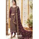 Purple Kostub Silk Heavy Embroidered Churidar Suit