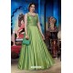 Green Soft Silk Designer Readymade Gown