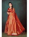 Red Art Silk Zari Worked Designer Saree