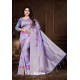 Lavender Art Silk Zari Worked Designer Saree