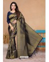 Classy Black Art Silk Zari Worked Designer Saree