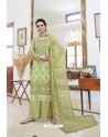 Green Organza Embroidered Designer Palazzo Suit