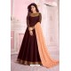 Brown Silk Designer Party Wear Anarkali Suit