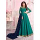 Teal Silk Designer Party Wear Anarkali Suit