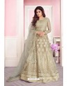 Taupe Net Designer Party Wear Anarkali Suit