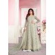 Grayish Green Net Designer Party Wear Anarkali Suit