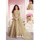 Golden Net Designer Party Wear Anarkali Suit