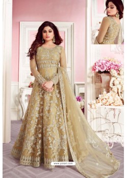 Golden Net Designer Party Wear Anarkali Suit