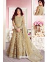 Golden Net Designer Party Wear Anarkali Suit