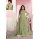 Green Net Designer Party Wear Anarkali Suit