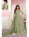 Green Net Designer Party Wear Anarkali Suit