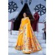 Yellow Designer Party Wear Silk Sari