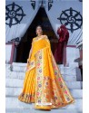 Yellow Designer Party Wear Silk Sari