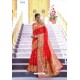 Red Designer Party Wear Silk Sari