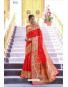 Red Designer Party Wear Silk Sari