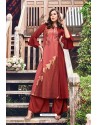 Maroon Modal Jacquard Thread Worked Designer Kurti