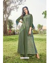 Mehendi Modal Jacquard Thread Worked Designer Kurti