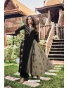 Black Modal Jacquard Thread Worked Designer Kurti