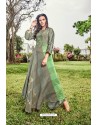 Grey Modal Jacquard Thread Worked Designer Kurti